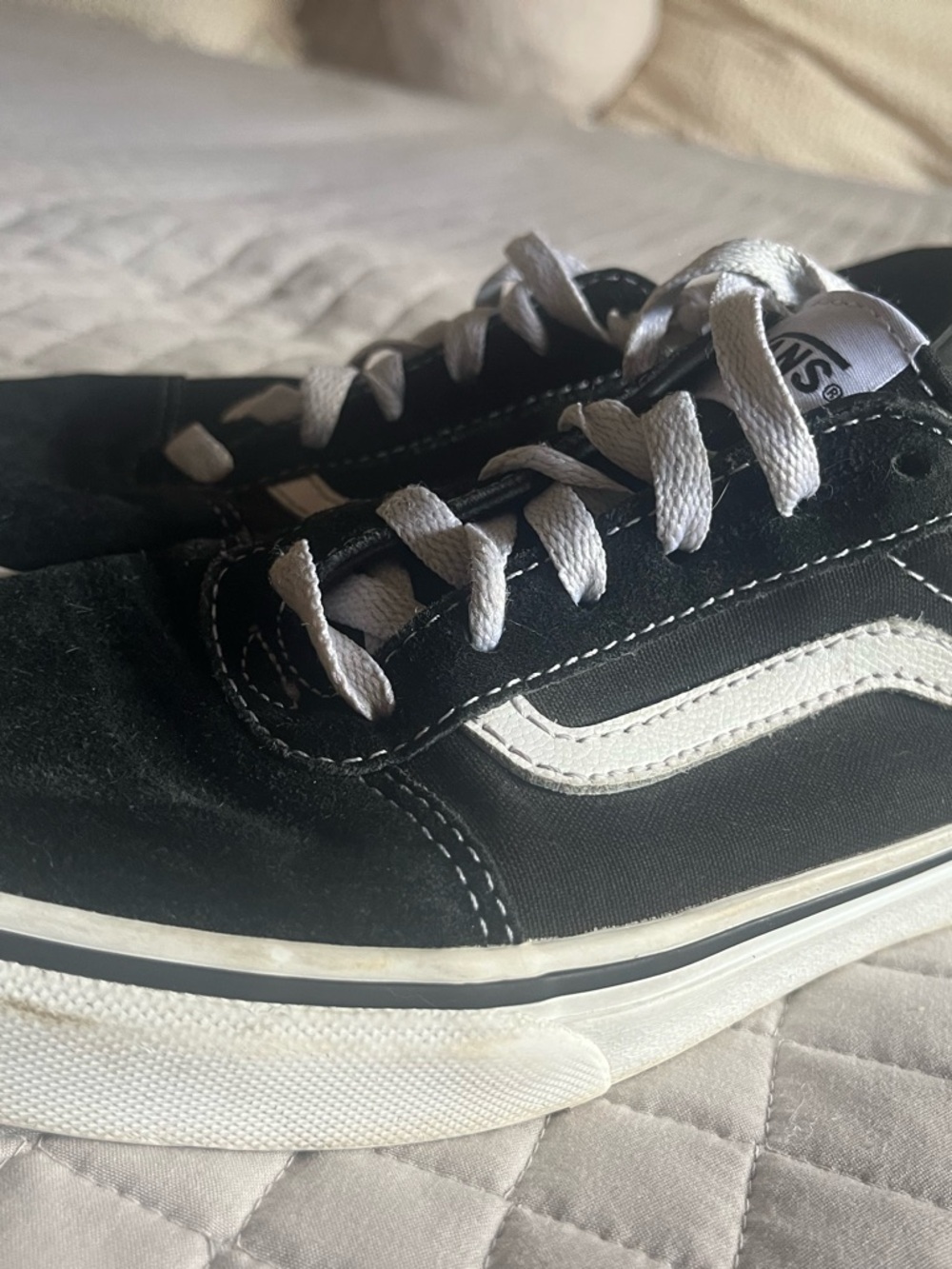 VANS Old Skool Suede Black/White Sz 5.5 Men/Wm 4.0 Low Skate Off The Wall